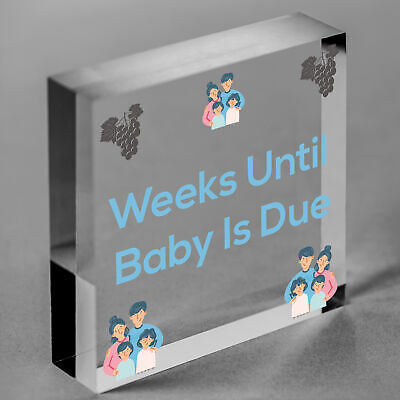 Weeks Until Baby Is Due Chalkboard Hanging Plaque Baby Shower Pregnancy Gift