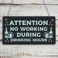 No Working Vintage Beer Bar Pub Plaque Garage Man Cave Retro Sign Gift For Men