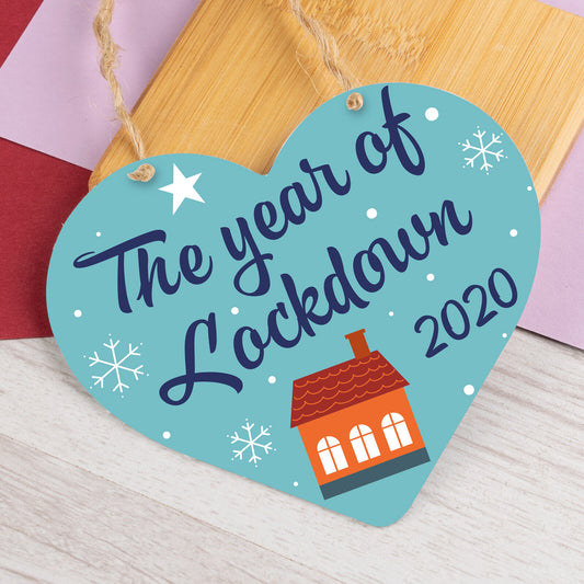 The year of Lockdown Heart Hanging Sign Christmas Decoration Gift