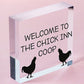 Welcome Chicken Coop Sign Outdoor Garden Shed Plaque Chicken Hen Gifts