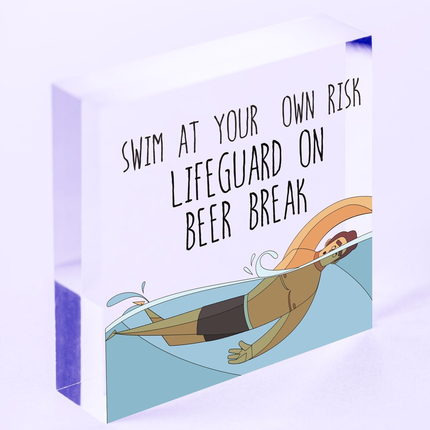 Funny Swim At Own Risk Hot Tub Pool Party Garden Shed Alcohol Plaque Wall Sign