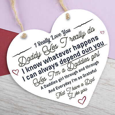 Daddies Girl Gifts Heart Birthday FATHERS DAY Gifts For Daddy Dad From Daughter