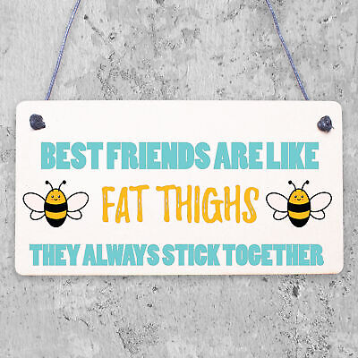 Best Friends Like Fat Thighs Novelty Hanging Plaque Friendship GIft Friend Sign