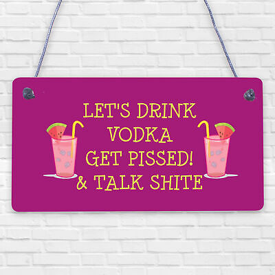 Funny Vodka Sign Man Cave Home Bar Pub Plaque Decor Alcohol Friendship Gifts