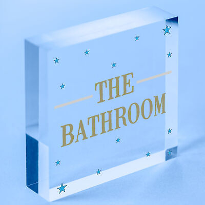 The Bathroom Hanging Sign Bathroom Toilet Decor Marble Theme Home Gift