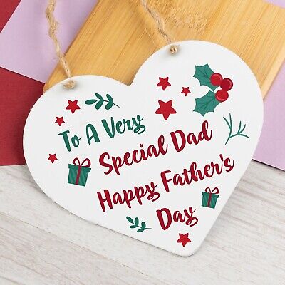 Cute Fathers Day Gift For Dad Wood Heart Dad Gift From Daughter Son Thank You