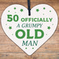 Rude 50th Birthday Funny Wooden Heart Birthday Gift For Dad Uncle Gift For Him