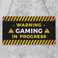 WARNING Gaming Door Sign Gamer Gifts Gamer Accessories Gamer Wall Art Decor