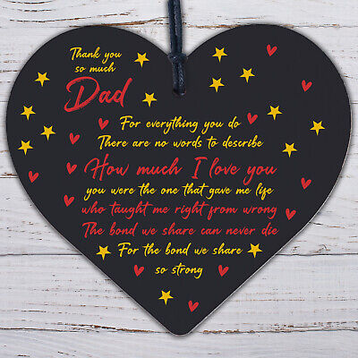 Dad Gifts From Daughter Son Wooden Heart Christmas Birthday Gift For Dad Daddy