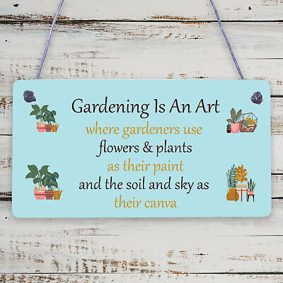 Gardening Art Novelty Hanging Plaques SummerHouse Signs Garden Shed Friend Gifts