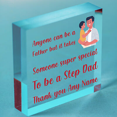 PERSONALISED Image Plaque For Step Dad Birthday Christmas Thank You Gift