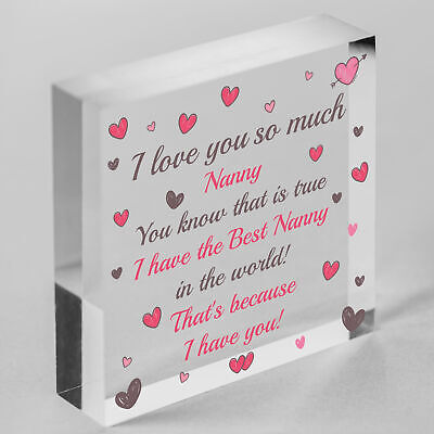 Special Gift For Nanny Wood Heart Nan Birthday Gift Grandparent Plaque Love Sign