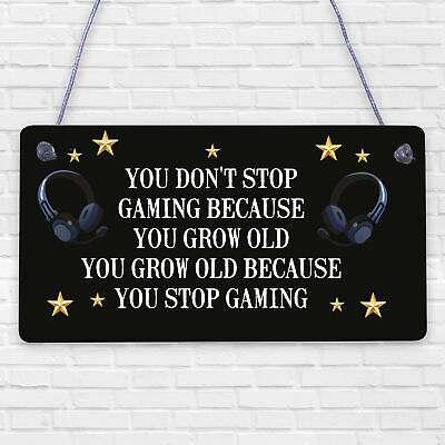 Games Room Novelty Gamer Sign For Boys Bedroom Man Cave Funny Gifts For Him