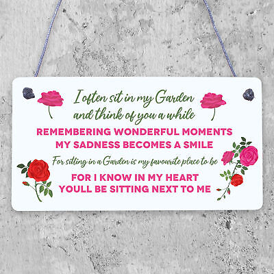 Garden Plaque Hanging Shed Sign Mum Nan Grandad Memorial Family Gift Keepsake