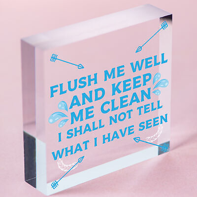 Toilet Flush Me Well Sign Funny Novelty Loo Door Hanging Home Gift Bathroom