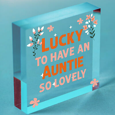 Auntie Birthday Gifts Thank You Gift Wooden Heart Shabby Chic Sign Family Plaque