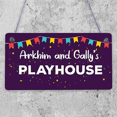 Quirky Playhouse Sign Personalised Garden Summerhouse Sign Son Daughter Gift