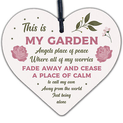 My Garden Novelty Heart SummerHouse Friendship Sign Garden Shed Gift For Women