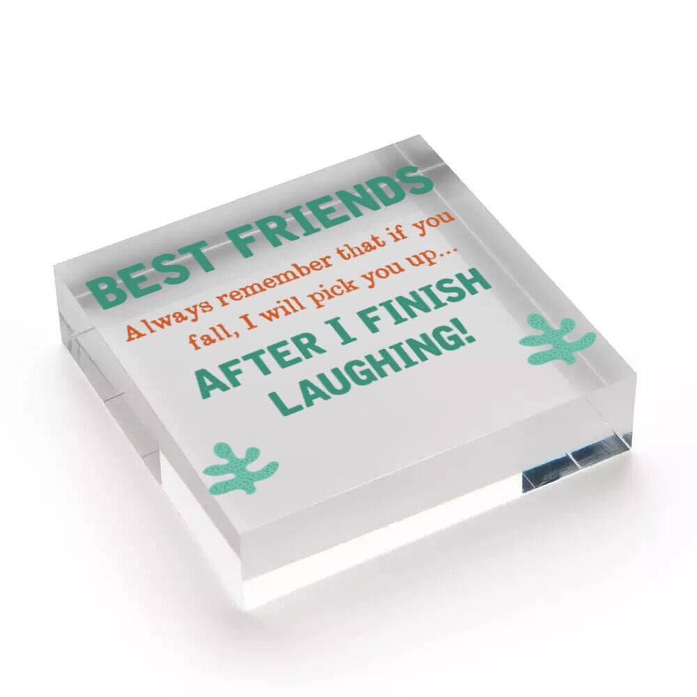 BEST FRIEND - I Will Pick You Up After I Finish Laughing! Friendship Gift Plaque