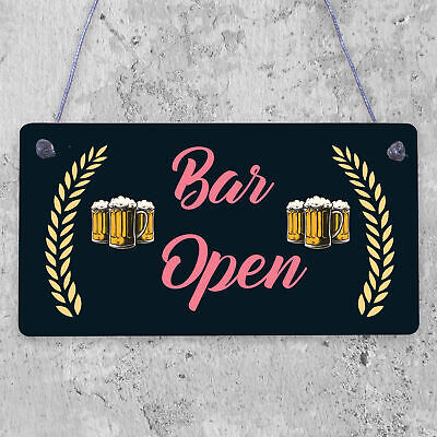 Bar Open Sign NEON EFFECT Home Bar Man Cave Pub Club Window Plaque Display