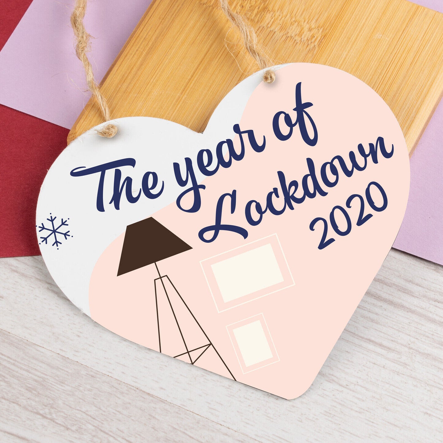 The year of Lockdown Heart Hanging Sign Christmas Decoration Gift Keepsake