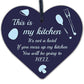 Shabby Chic This Is My Kitchen Hanging Wooden Heart Funny Plaque Retro Sign Gift