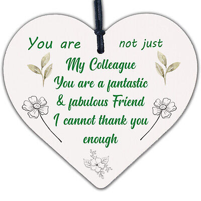 Colleague Fantastic Friend Wooden Heart Plaque Friendship Thank You Work Gift