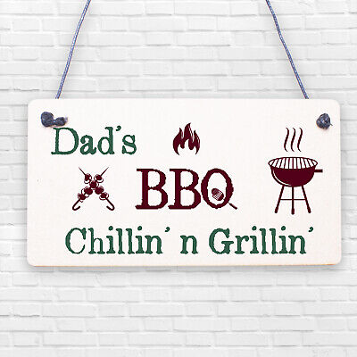 Dad's BBQ Hanging Plaque Grill Shed Man Cave Fathers Day Sign Gift Cooking Chef