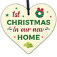 1st First Christmas In New Home Wood Heart Housewarming Christmas Bauble Gift