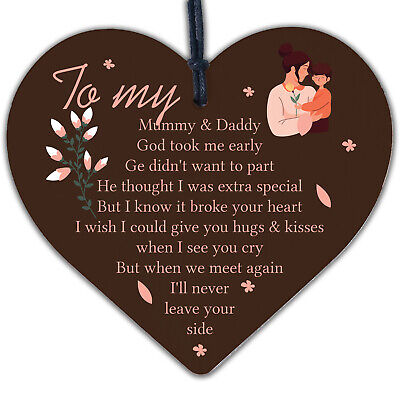 Baby Memorial Gifts Card Wooden Heart Lost Baby Memorial Daughter Son Plaques