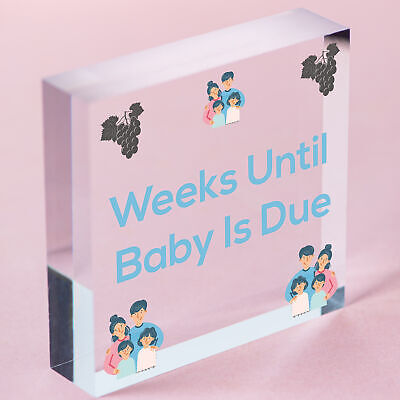 Weeks Until Baby Is Due Chalkboard Hanging Plaque Baby Shower Pregnancy Gift