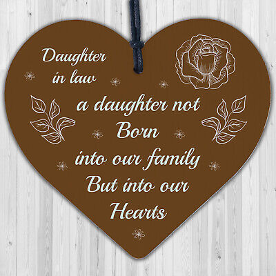 Son And Daughter In Law Wedding Day Birthday Christmas GIFTS Wood Heart Plaque