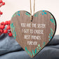 Thank You Sister Gift Best Friend Wood Heart Love Plaque Frendship Gift