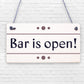 BAR OPEN Sign Beer Vodka Plaque Garden Shed Pub Man Cave Sign Friendship GifT