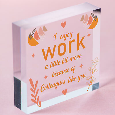 I Enjoy Work Hanging Heart Plaque Work Friendship Colleague Sign Thank You Gifts