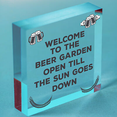 Beer Garden Sign Funny Home Bar Man Cave Garden Plaque Beer Gift For Men