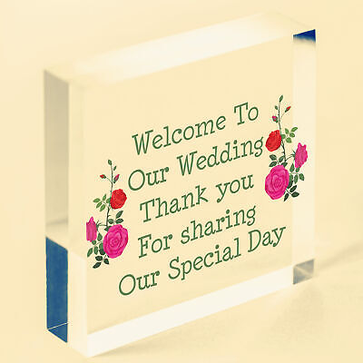 Welcome To Our Wedding Sign And Plaque Standing Table Plaque Wedding Decoration