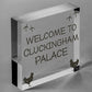 Welcome To Cluckingham Palace Novelty Garden Hanging Plaque Chicken Hen Sign