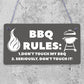 BBQ Rules Sign Hanging Door Wall Shed Sign Garden Sign For Outdoor Men Gift