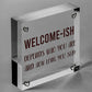 Welcome Sign WELCOME ISH Hanging Door Sign Funny Wall Decor Home Sign