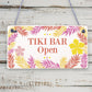 Tiki Bar Open Hanging Bar Plaque Beer Cocktail Beach Decoration Sign Friend GIFT