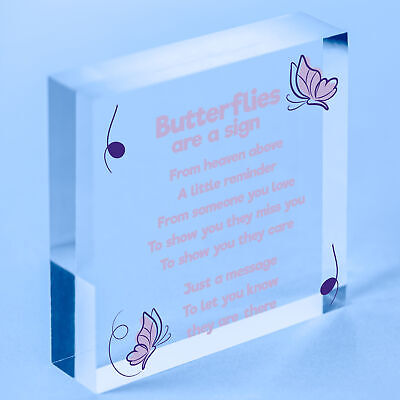 Butterfly Memorial Bereavement Family Mum Dad Nan Grandad Love Plaque Sign