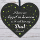 Special Angel Dad Heart Shaped Wood Memorial Grave Plaque Xmas Tree Decoration