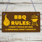 BBQ Rules Sign Hanging Door Wall Shed Sign Garden Sign For Outdoor Men Gift