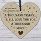 My Soulmate Loved You A Thousand Years Wooden Hanging Heart Valentines Day Gift