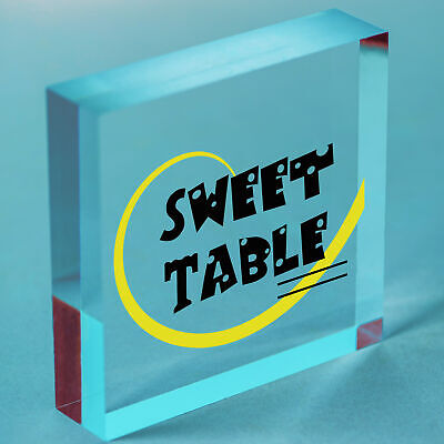 Sweet Table Wooden Freestanding Plaque Wedding Decoration Take A Treat Sign Gift