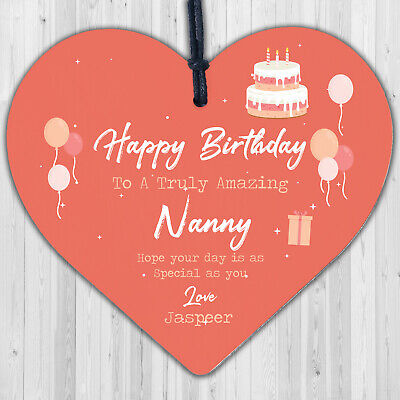 Special Happy Birthday Nan Gifts Engraved Heart Nan Gift From Grandchildren