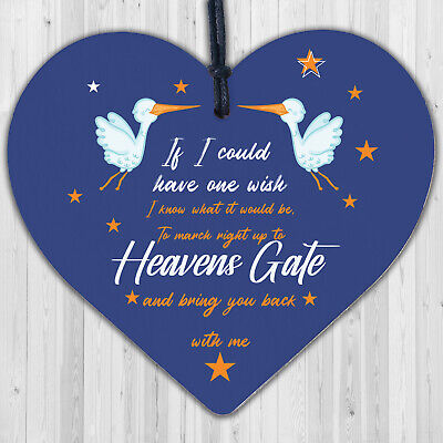 Heavens Gate Bereavement Memorial Love Heart Gift Hanging Plaque Family Sign