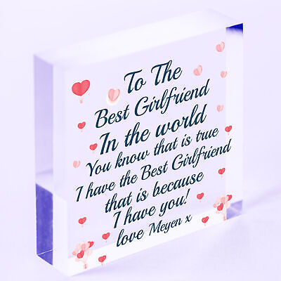 Best Girlfriend Gift Wood Heart Girlfriend Birthday Christmas Anniversary Gift