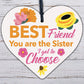 Best Friend Gift Novelty Wood Heart Birthday Christmas Gift For Sister Keepsake